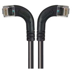 6类直角型RJ45以太网跳线，直角左出线/直角右出线，黑，10英尺（3米）的图片