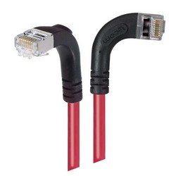屏蔽6类直角型跳线，直角右出线/直角下出线，红，2英尺（0.6米）的图片