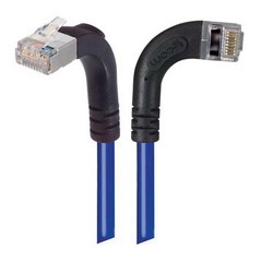 屏蔽6类直角型跳线，直角右出线/直角上出线，蓝，1英尺（0.3米）的图片